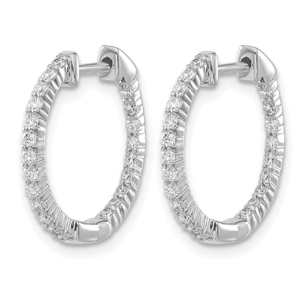 14kw 1/2ct Lab Grown Diamond VS/SI+ G+ Comp In/Out Hoop Earrings
