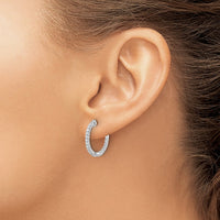 14kw 1/2ct Lab Grown Diamond VS/SI+ G+ Comp In/Out Hoop Earrings