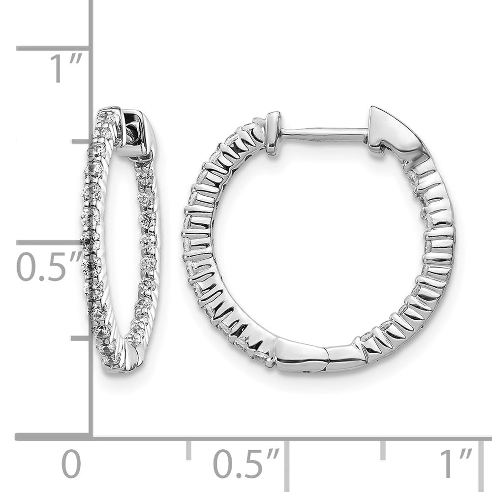 14kw 1/2ct Lab Grown Diamond VS/SI+ G+ Comp In/Out Hoop Earrings