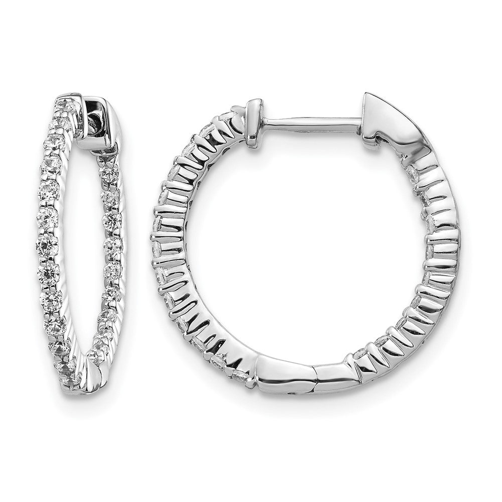14kw 1/2ct Lab Grown Diamond VS/SI+ G+ Comp In/Out Hoop Earrings