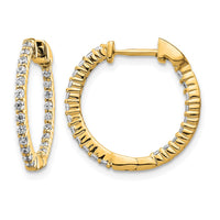 14k 1/2ct Lab Grown Diamond VS/SI+ G+ Comp In/Out Hoop Earrings