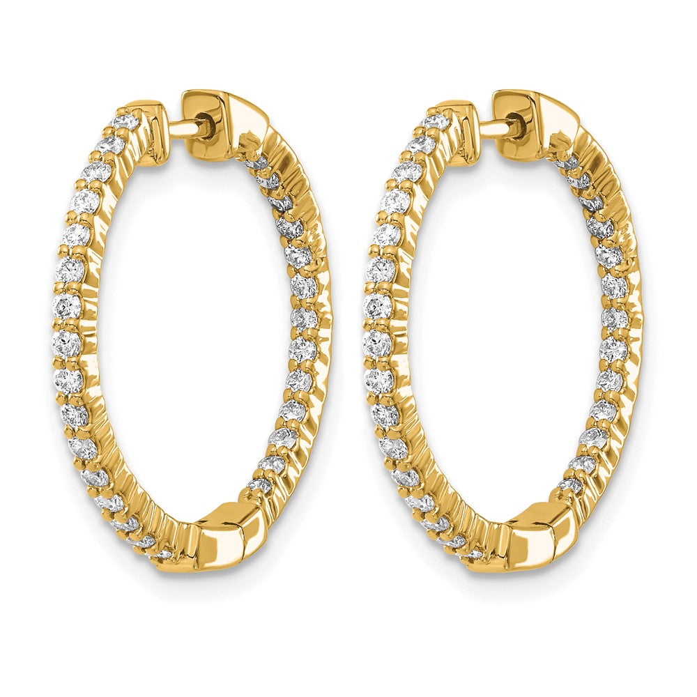 14k 5/8ct Lab Grown Diamond VS/SI+ G+ Comp In/Out Hoop Earrings