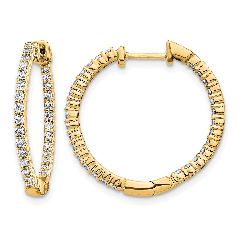 14k 5/8ct Lab Grown Diamond VS/SI+ G+ Comp In/Out Hoop Earrings