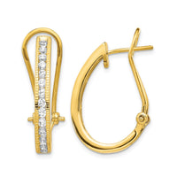 14k 1ct Lab Grown Dia VS/SI+ G+ Comp Fashion Hinged Hoop Earrings