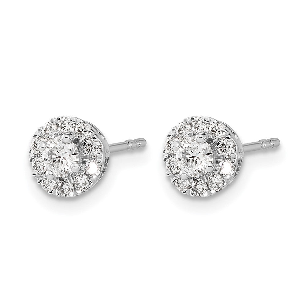 14k White Gold  1/2 ct Lab Grown Diamond VS/SI+ G+ Cluster Post Earrings