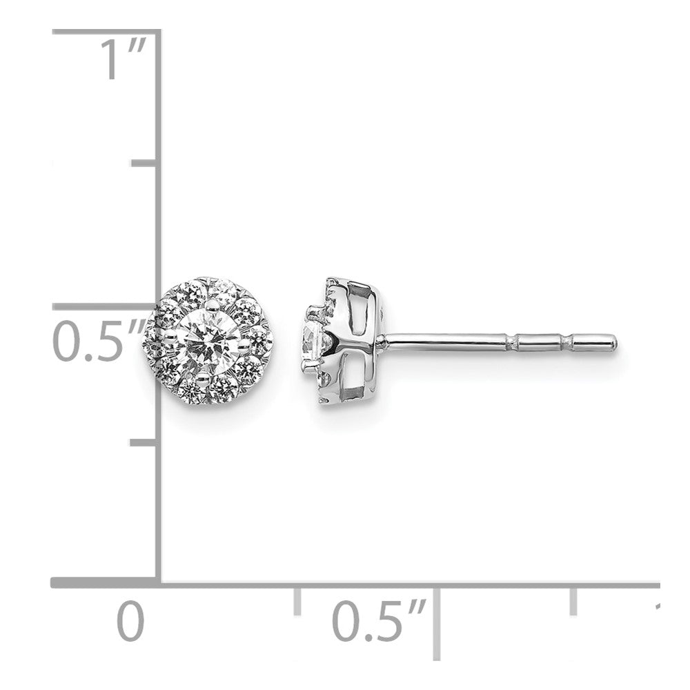14k White Gold  1/2 ct Lab Grown Diamond VS/SI+ G+ Cluster Post Earrings