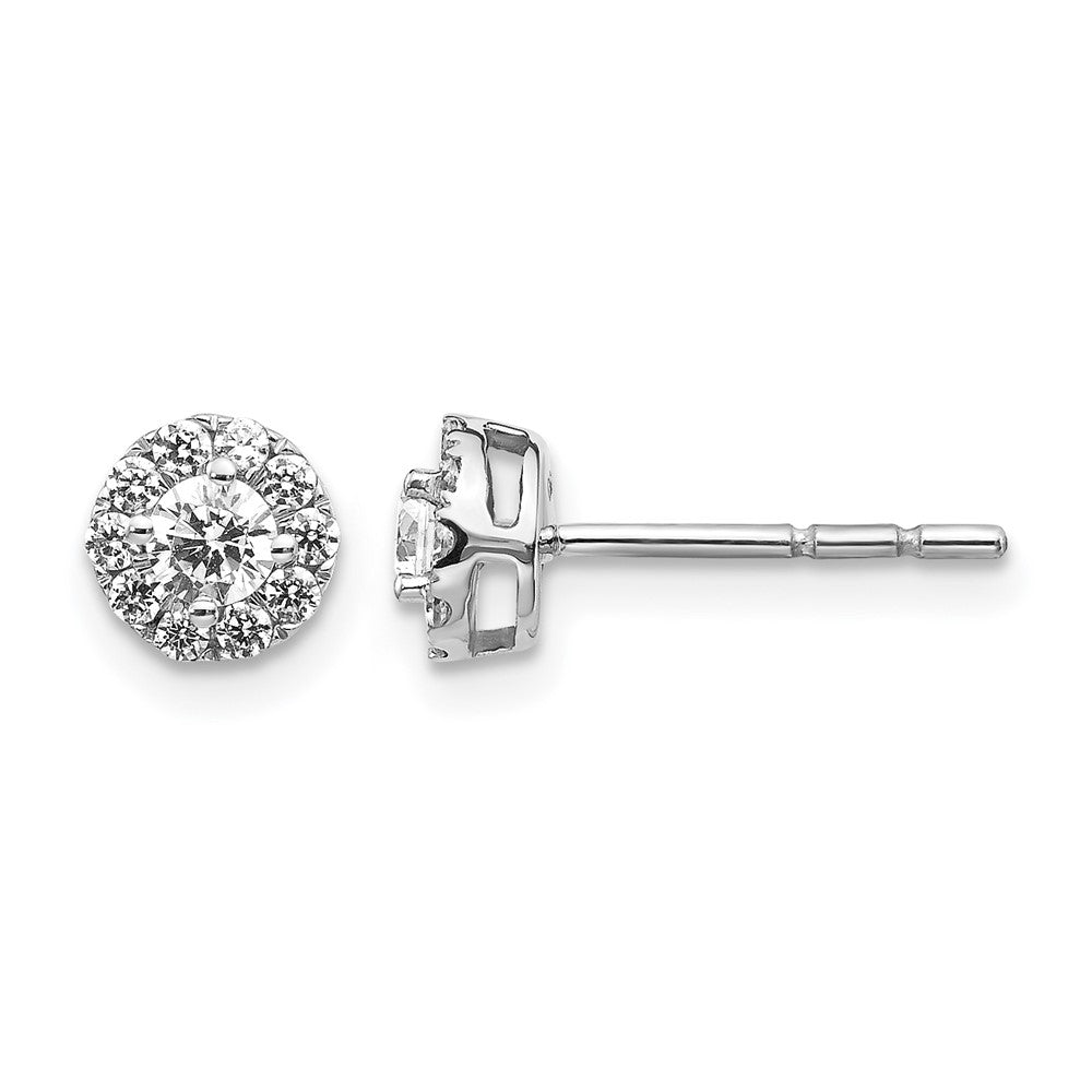 14k White Gold  1/2 ct Lab Grown Diamond VS/SI+ G+ Cluster Post Earrings