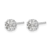 14k White Gold 1/2 ct Lab Grown Dia VS/SI+ G+ Cluster Post Earrings