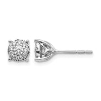 14k White Gold 1 ct Lab Grown Diamond VS/SI+ G+ Halo Post Earrings