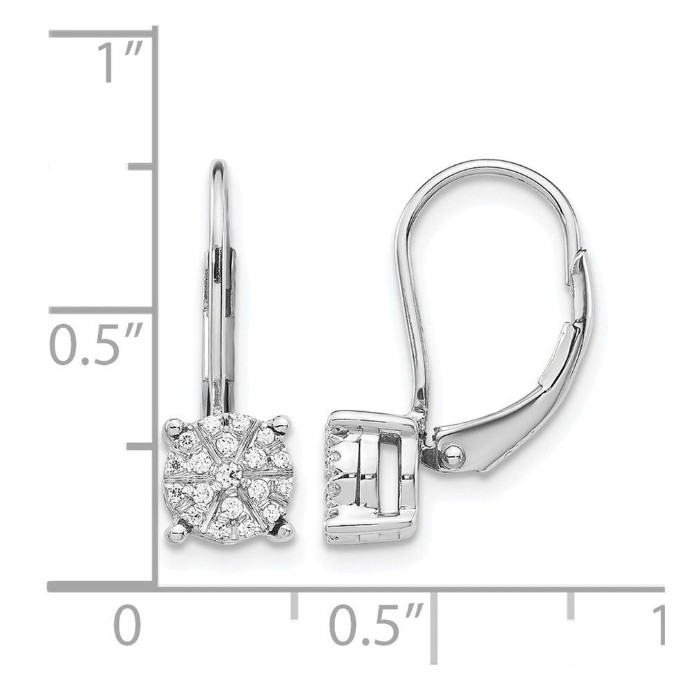 14kw 1/6ct Lab Grown Dia VS/SI+ G+ Comp. Cluster Leverback Earrings