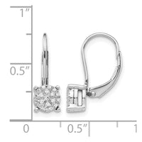 14kw 1/6ct Lab Grown Dia VS/SI+ G+ Comp. Cluster Leverback Earrings