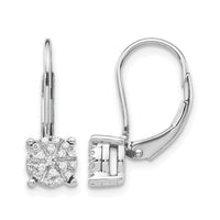 14kw 1/6ct Lab Grown Dia VS/SI+ G+ Comp. Cluster Leverback Earrings