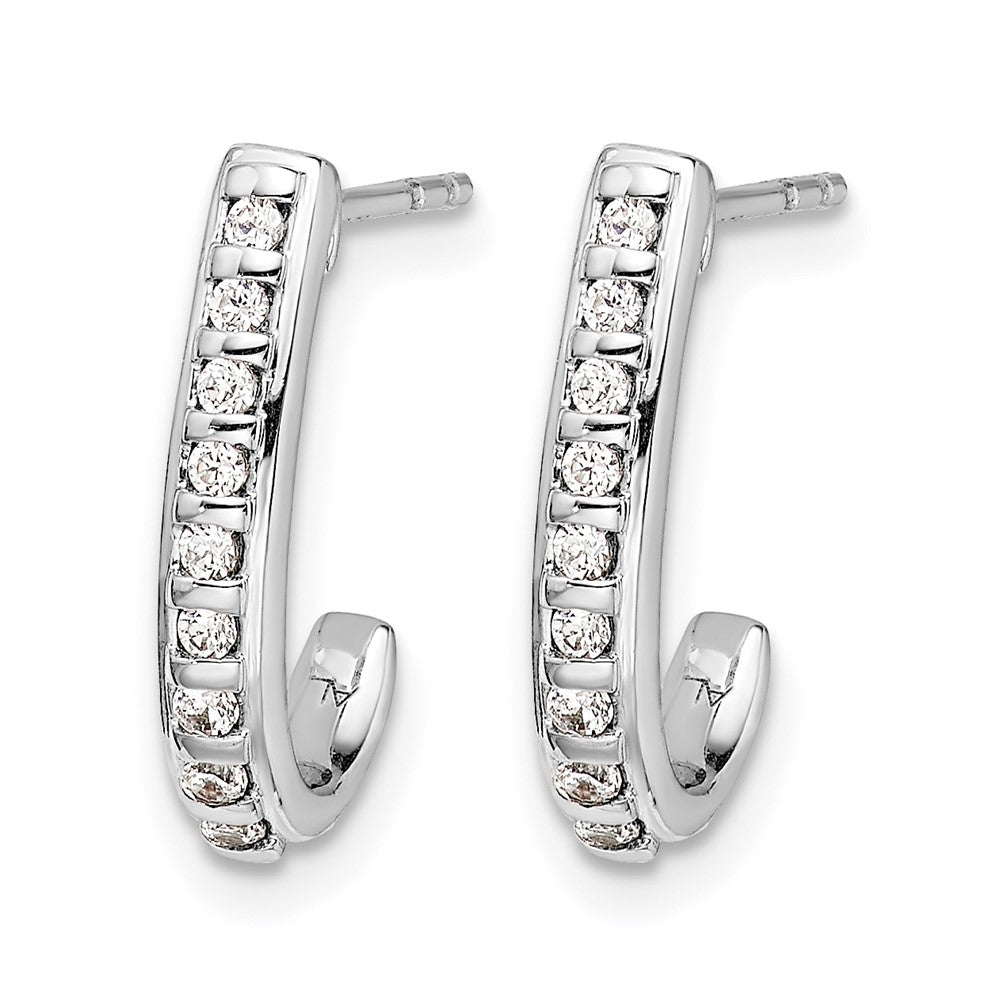 14kw 1/5ct Lab Grown Diamond VS/SI+ G+ Comp J-Hoop Post Earrings