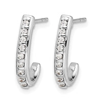 14kw 1/5ct Lab Grown Diamond VS/SI+ G+ Comp J-Hoop Post Earrings