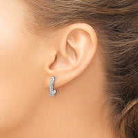 14kw 1/5ct Lab Grown Diamond VS/SI+ G+ Comp J-Hoop Post Earrings