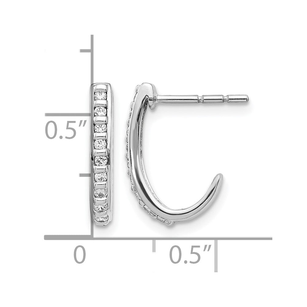 14kw 1/5ct Lab Grown Diamond VS/SI+ G+ Comp J-Hoop Post Earrings