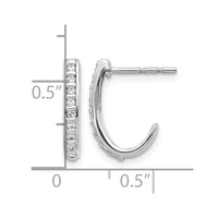 14kw 1/5ct Lab Grown Diamond VS/SI+ G+ Comp J-Hoop Post Earrings