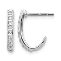 14kw 1/5ct Lab Grown Diamond VS/SI+ G+ Comp J-Hoop Post Earrings