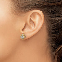 14k 1/3 ct Lab Grown Diamond VS/SI+ G+ Complete Quatrefoil Post Earrings