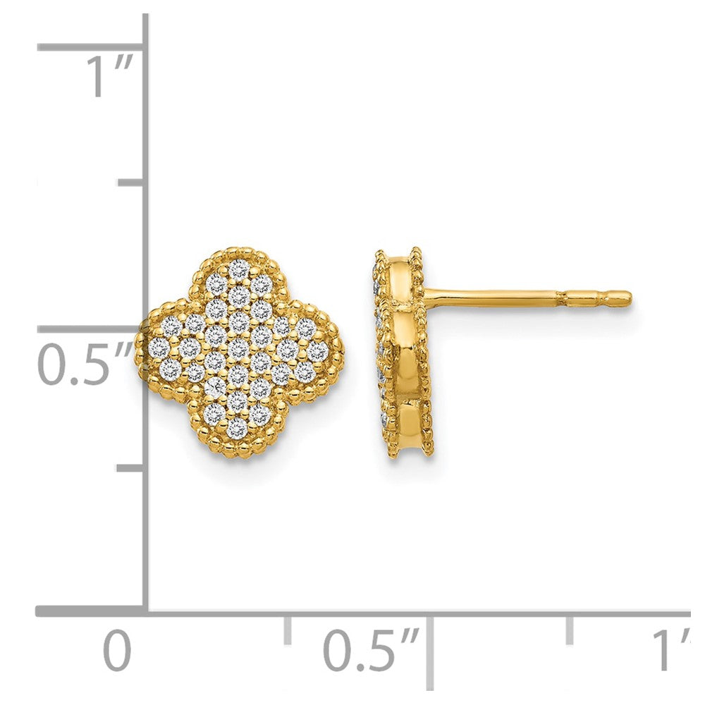 14k 1/3 ct Lab Grown Diamond VS/SI+ G+ Complete Quatrefoil Post Earrings