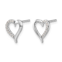 14k White Gold 1/10 ct Lab Grown Diamond VS/SI+ G+ Heart Post Earrings