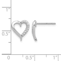 14k White Gold 1/10 ct Lab Grown Diamond VS/SI+ G+ Heart Post Earrings