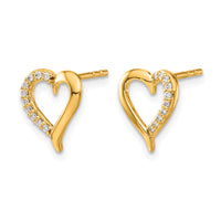 14k 1/10 ct Lab Grown Diamond VS/SI+ G+ Heart Post Earrings
