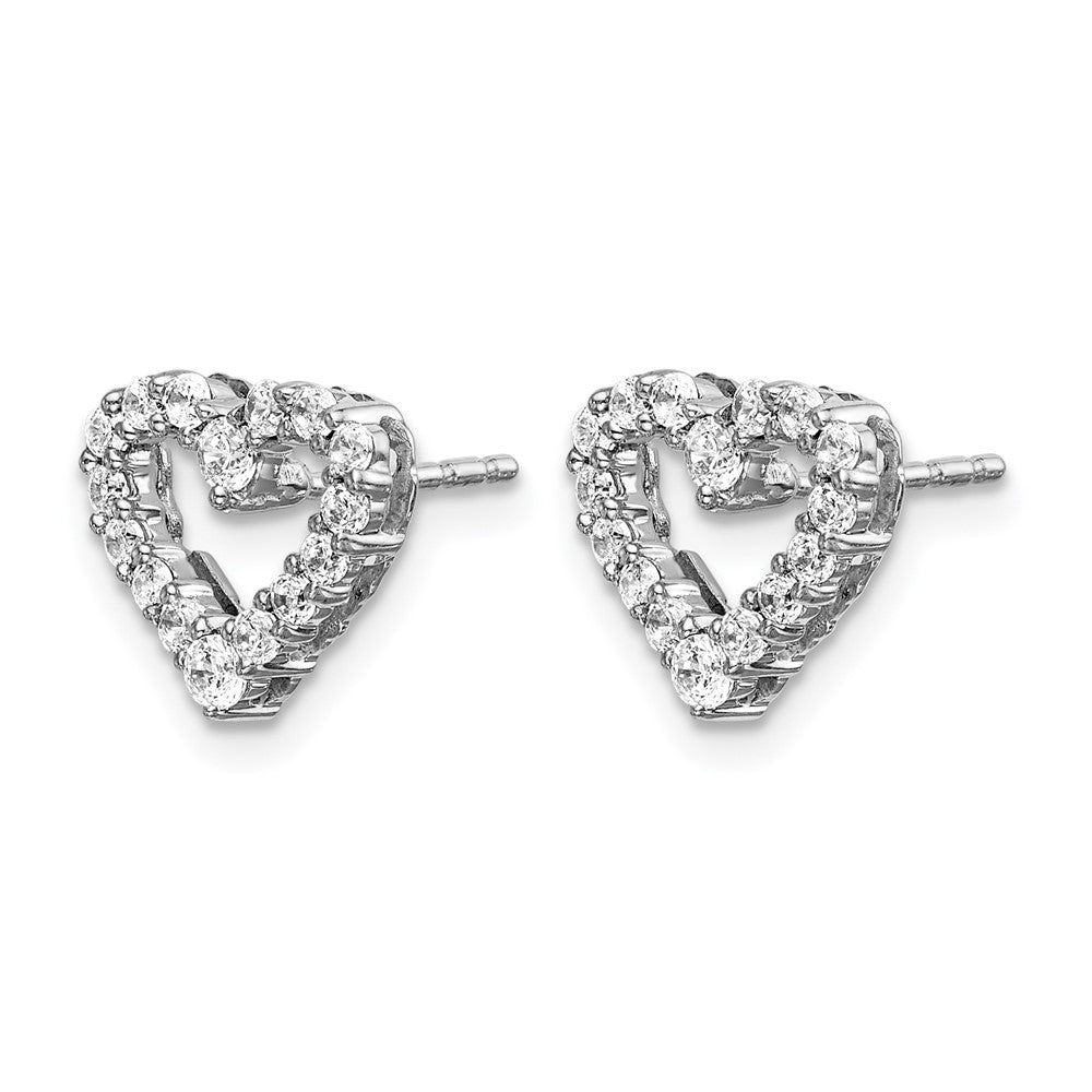 10k White Gold 1/2 ct Lab Grown Diamond VS/SI+ G+ Heart Post Earrings