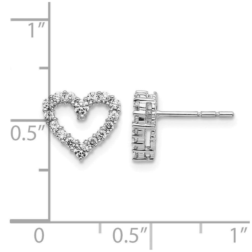 10k White Gold 1/2 ct Lab Grown Diamond VS/SI+ G+ Heart Post Earrings