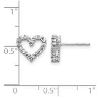 10k White Gold 1/2 ct Lab Grown Diamond VS/SI+ G+ Heart Post Earrings