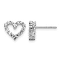14k White Gold 1/2 ct Lab Grown Diamond VS/SI+ G+ Heart Post Earrings