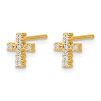 14k 1/10ct Lab Grown Diamond VS/SI+ G+ Comp Cross Post Earrings