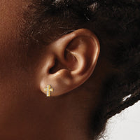 14k 1/10ct Lab Grown Diamond VS/SI+ G+ Comp Cross Post Earrings