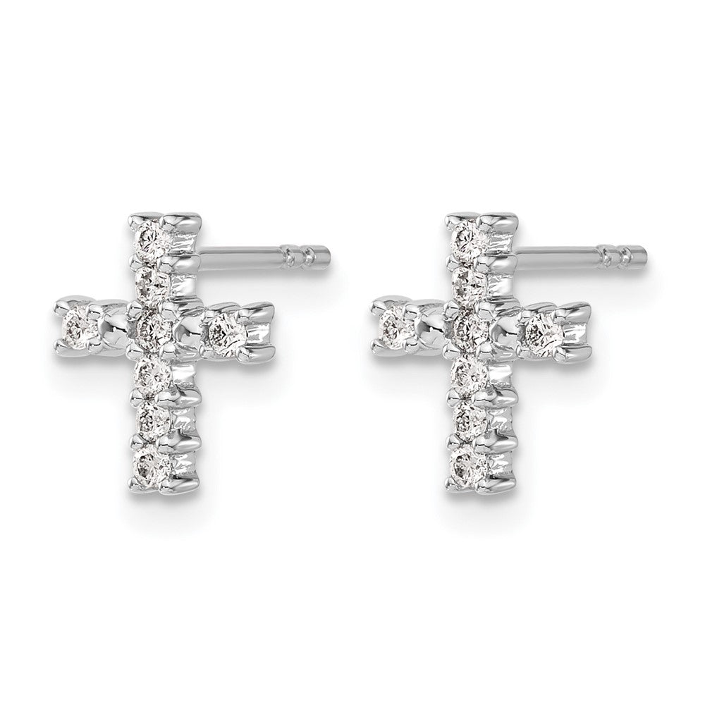14kw 1/5ct Lab Grown Diamond VS/SI+ G+ Comp Cross Post Earrings