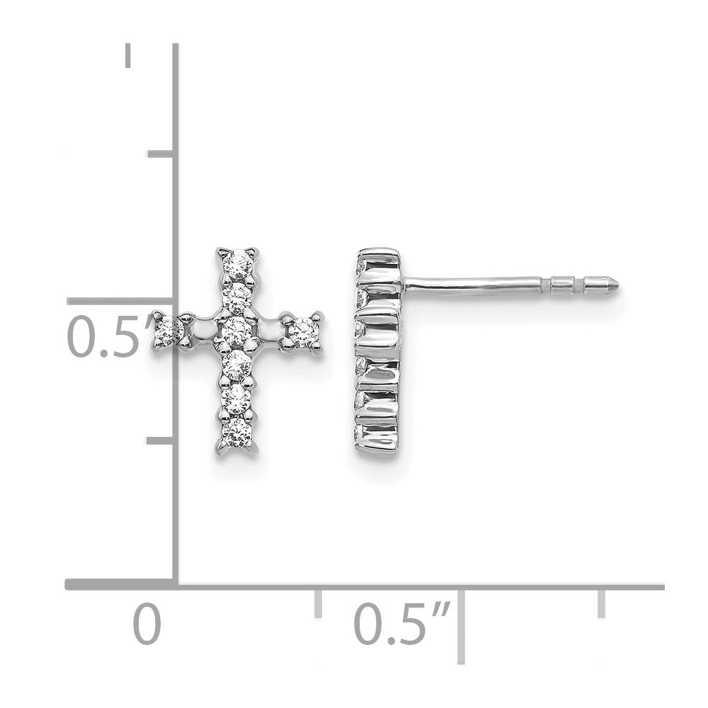 14kw 1/5ct Lab Grown Diamond VS/SI+ G+ Comp Cross Post Earrings