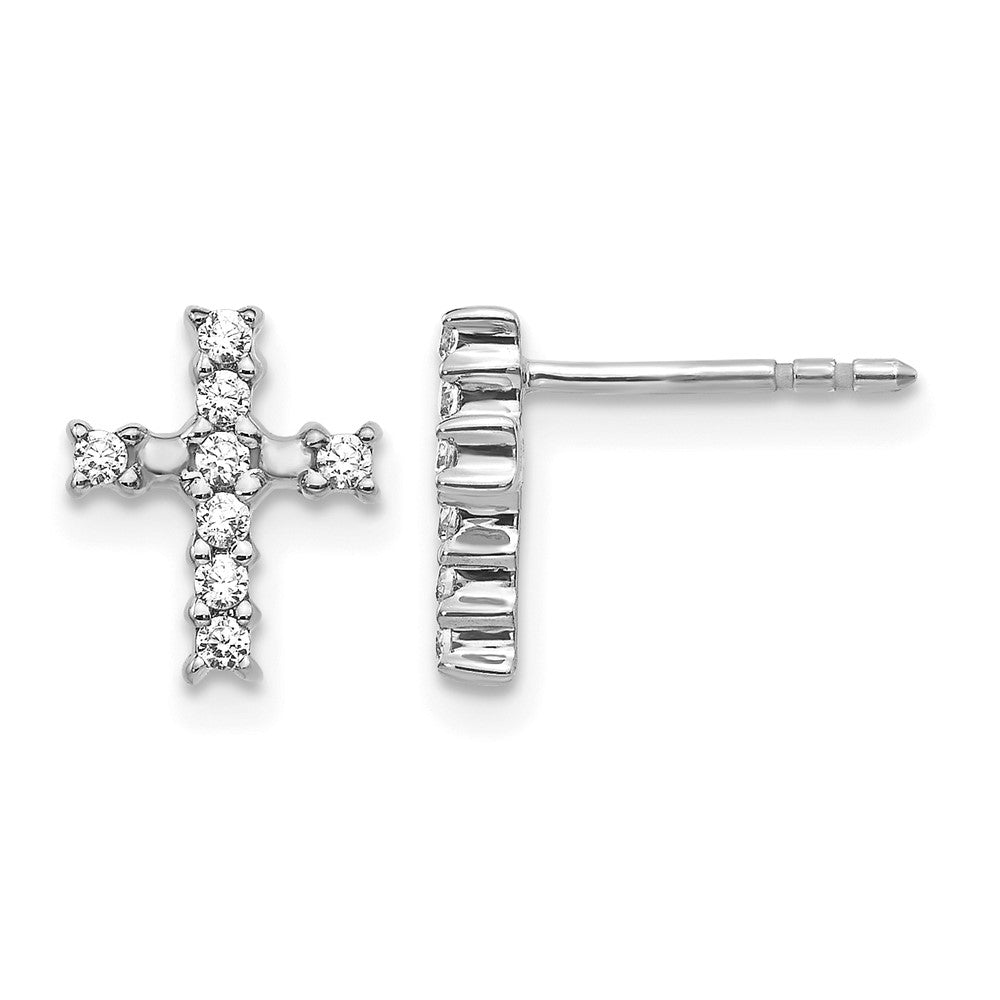 14kw 1/5ct Lab Grown Diamond VS/SI+ G+ Comp Cross Post Earrings