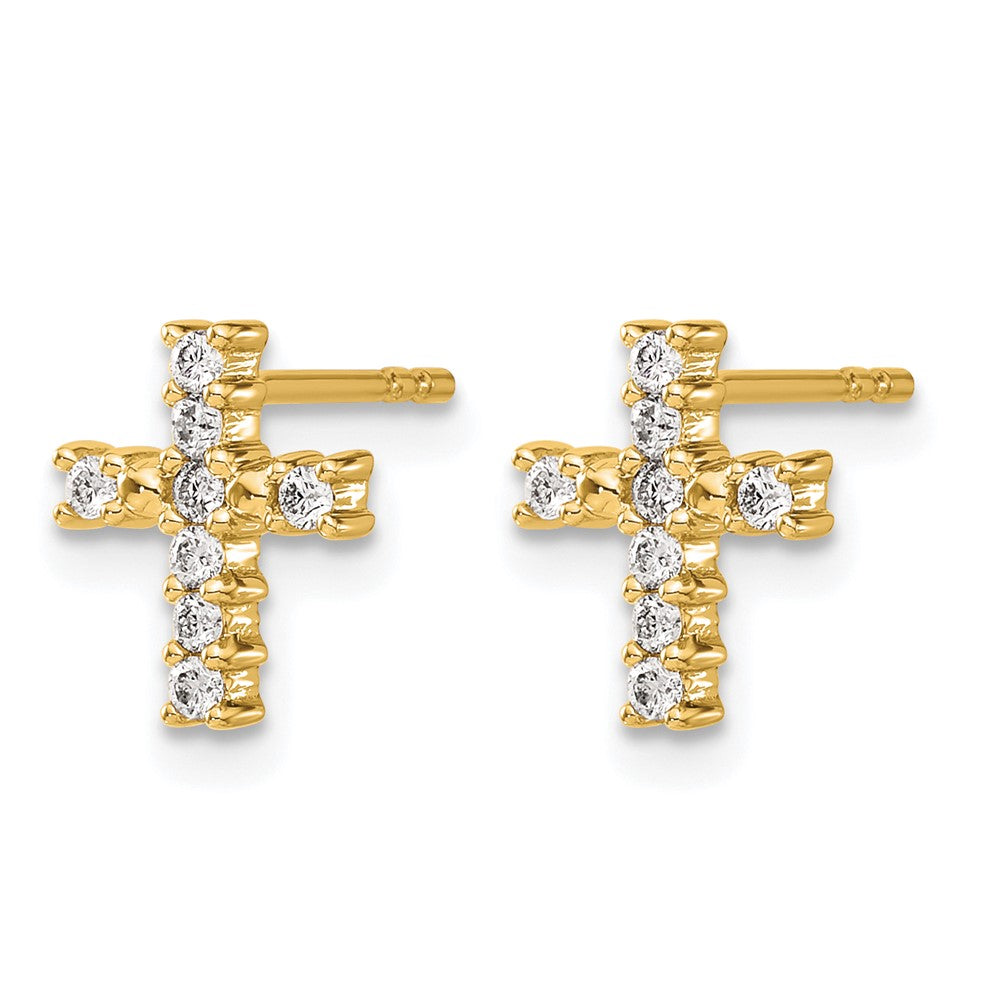 14k 1/5ct Lab Grown Diamond VS/SI+ G+ Comp Cross Post Earrings