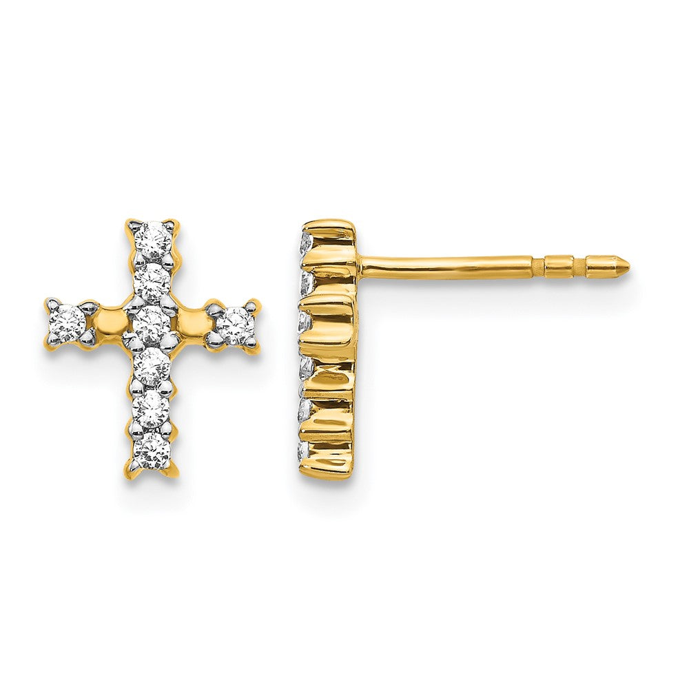 14k 1/5ct Lab Grown Diamond VS/SI+ G+ Comp Cross Post Earrings