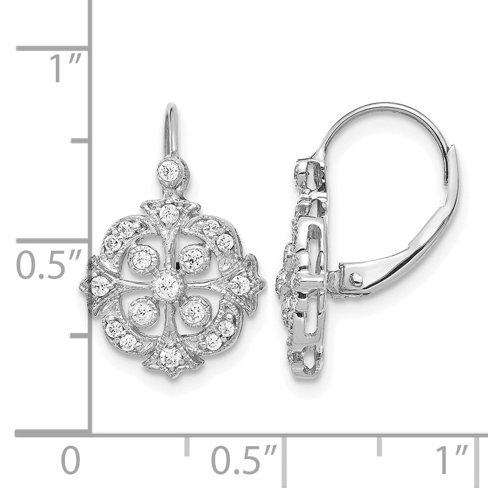 14kw 1/3ct Lab Grown Dia VS/SI+ G+ Comp Fashion Leverback Earrings