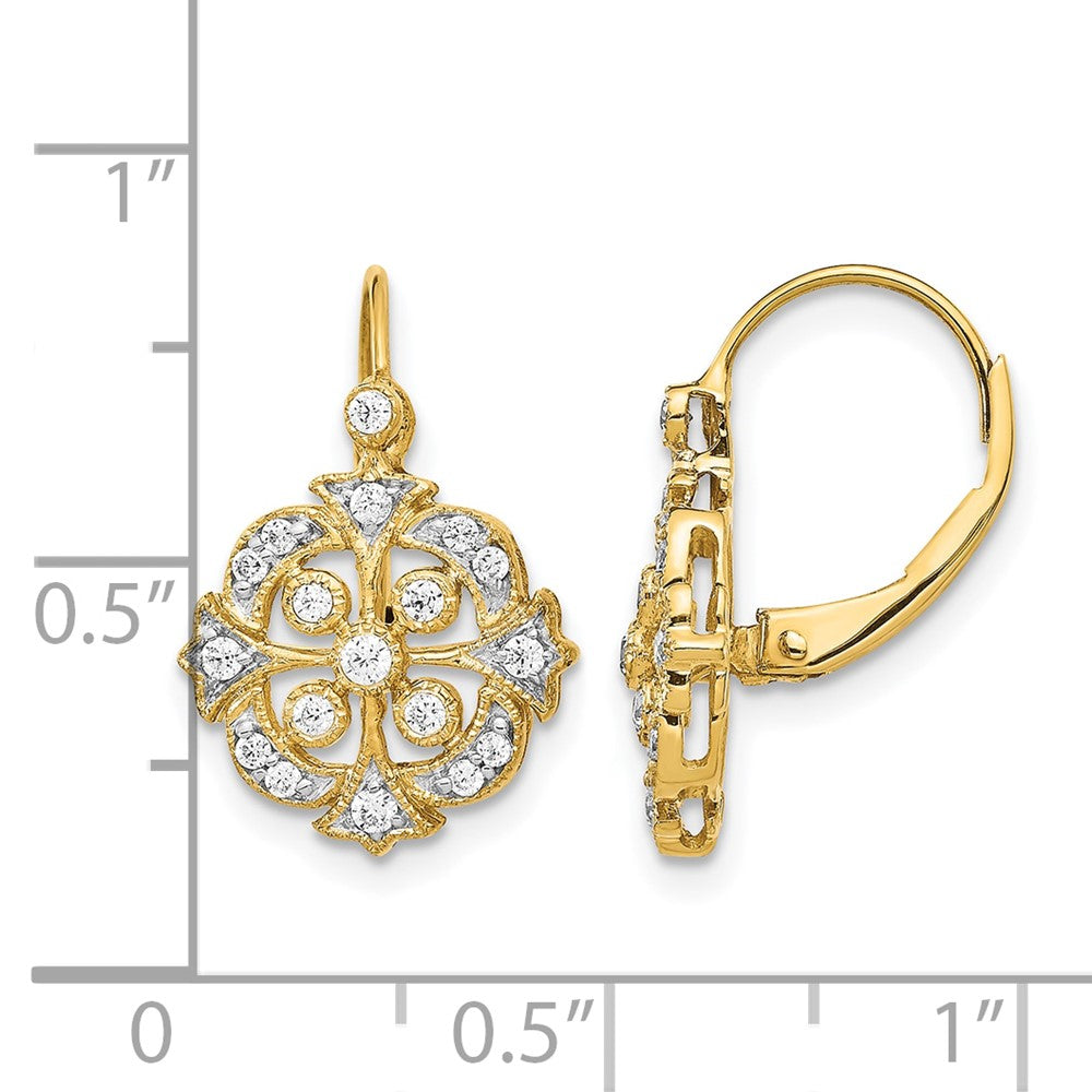 14k 1/3ct Lab Grown Diamond VS/SI+ G+ Comp Fashion Leverback Earrings