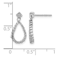14k White Gold 1/4 ct Lab Grown Dia VS/SI+ G+ Dangle Teardrop Post Earrings