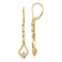 14k 1/5ct Lab Grown Diamond VS/SI+ G+ Comp. Dangle Leverback Earrings