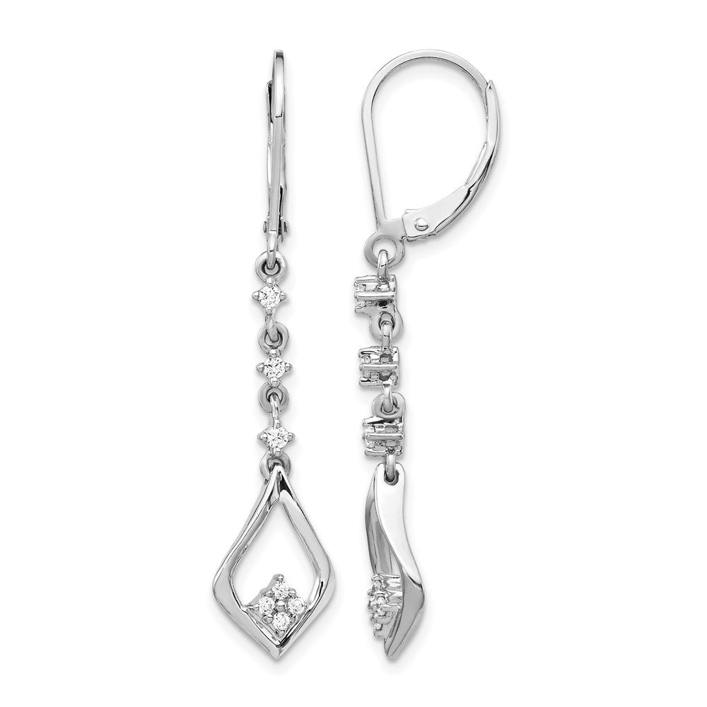 14kw 1/5ct Lab Grown Dia VS/SI+ G+ Comp. Dangle Leverback Earrings