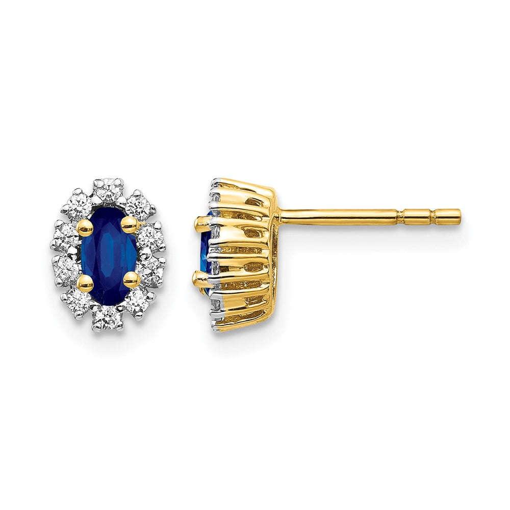 14k 1/5 ct Lab Grown Diamond VS/SI+ G+ & Cr Sapp Halo Post Earrings