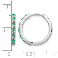 14k White Gold 1/5 ct Lab Grown Dia VS/SI+ G+ & Cr Em Hinged Hoop Earrings