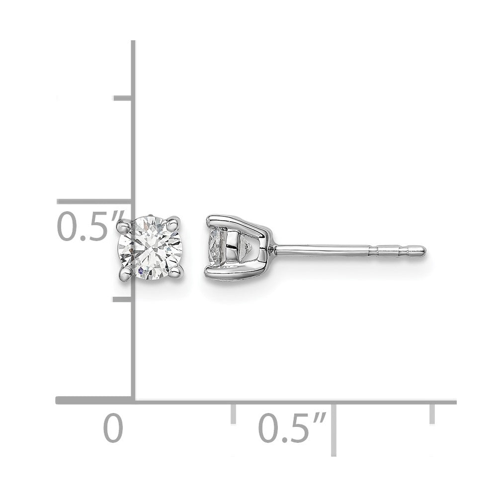 14k White Gold 1/2 ct Lab Grown Diamond VS/SI+ G+ Post Earrings