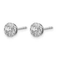 14k White Gold 1/2 ct Lab Grown Diamond VS/SI+ G+ Round Halo Post Earrings