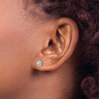 14k White Gold 1/2 ct Lab Grown Diamond VS/SI+ G+ Round Halo Post Earrings