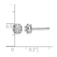 14k White Gold 1/3 ct Lab Grown Diamond VS/SI+ G+ Cushion Halo Post Earring