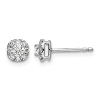 14k White Gold 1/3 ct Lab Grown Diamond VS/SI+ G+ Cushion Halo Post Earring